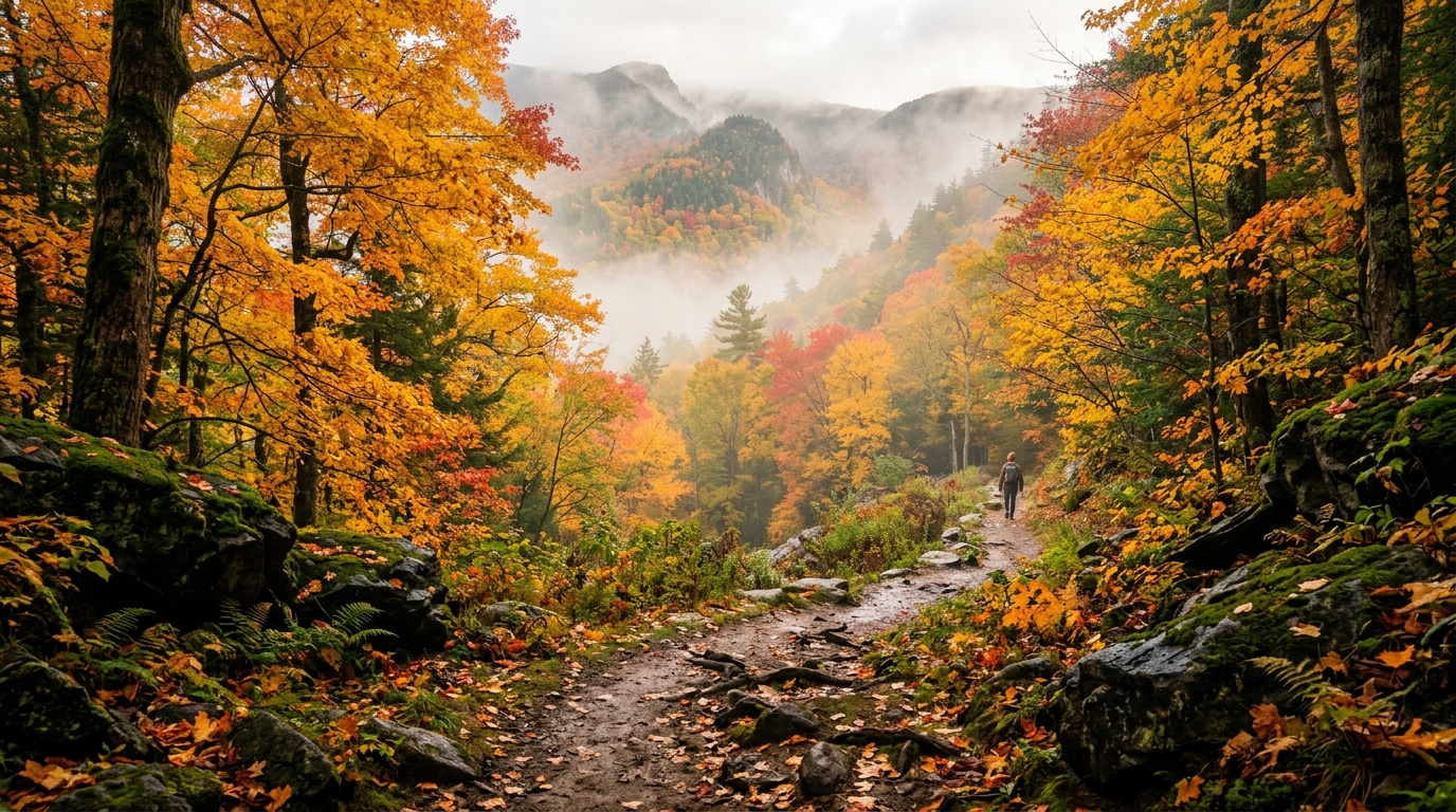 Vibrant Autumn Mountain Trail